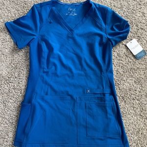 Cherokee IFlex Scrub Top XXS, Royal Blue NWT